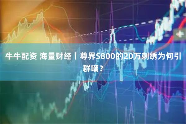 牛牛配资 海量财经丨尊界S800的20万刺绣为何引群嘲?